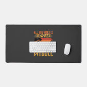 Amour de Pitbull Coucher de Soleil Rétro Chien (Clavier et souris)