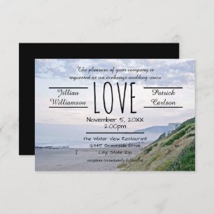 Amour de plage/océan - faire-part de mariage 3x5