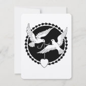 Amour Doves Élégant mariage lesbien Invitation (Dos)