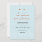 Amour Doves Invitations de mariage - Sky Blue (Devant)