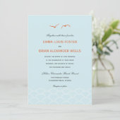 Amour Doves Invitations de mariage - Sky Blue (Debout devant)