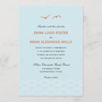 Amour Doves Invitations de mariage - Sky Blue