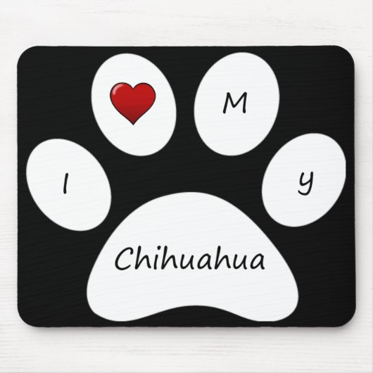 Amour du noir I mon tapis de souris de chiwawa (Devant)
