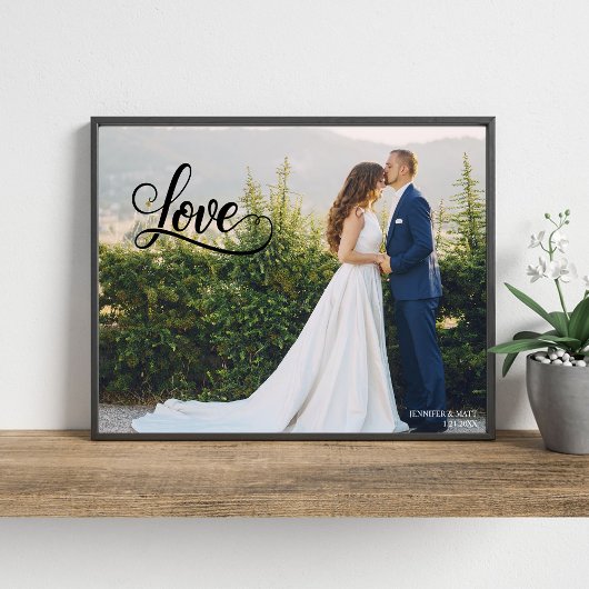 Amour Écriture Élégante Mariage Photo Art Mural