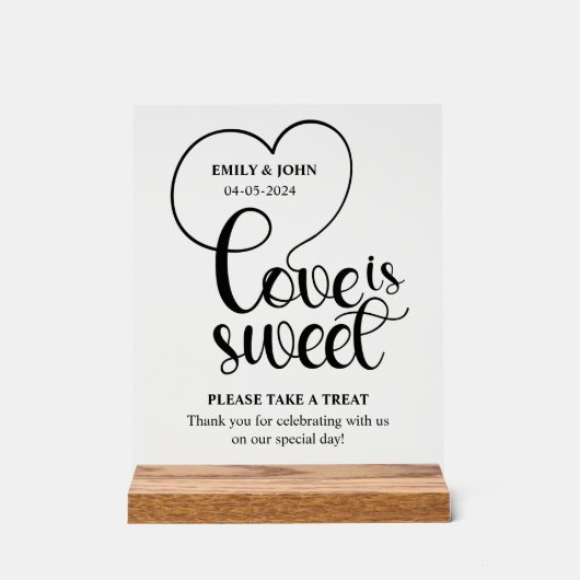 Amour Élégant Est Douce calligraphie Cœur Mariage (Recto)