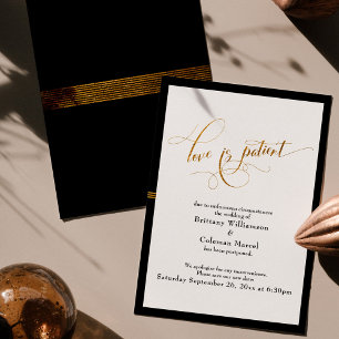 Amour Élégant est Patient Carte à Rayures Noir et