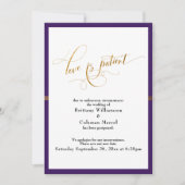 Amour Élégant est Patient Carte à Rayures Violette (Devant)