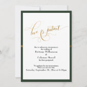 Amour Élégant est Patient Carte Verte et Dorée à R (Devant)