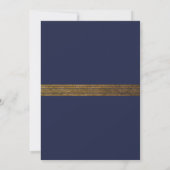 Amour Élégant est une carte Navy & Gold Stripe pat (Dos)