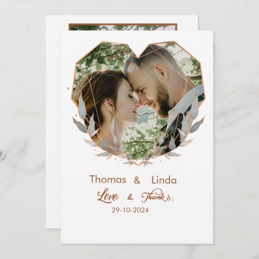 amour élégant et merci mariage manuscrit (Devant / Derrière)