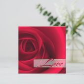 Amour. Elégante carte de la Saint Valentin Red Ros (Debout devant)