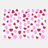 Amour Empreintes de pattes envelopper du papier (Devant 3)