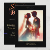 Amour en couleur plat Enregistrer la carte Date (Devant / Derrière)