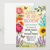 Amour en Fleur – Élégante Invitation de Mariage Fl (Devant / Derrière)