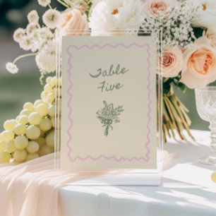 Amour en fleur Whimsical manuscrit Tableau 5 Carte