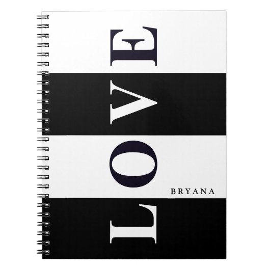 AMOUR EN NOIR & BLANC Chic Carnet personnalisé (Devant)