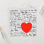 Amour en plusieurs langues carte (Devant/Arrière en situation)
