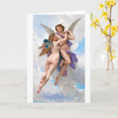 Amour en Psyche, Bouguereau Kaart (Gele Bloem)
