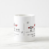 Amour en tant que grande tasse par des coeurs et (Centre)