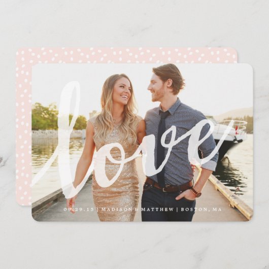 Amour | Enregistrer le Carte photo de date (Devant / Derrière)