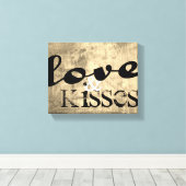 amour et baisers toile enveloppée shabby chic sépi (Insitu (Plancher de Bois))