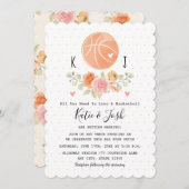Amour et basket-ball Thème Mariage Invitations (Devant / Derrière)