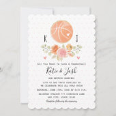 Amour et basket-ball Thème Mariage Invitations (Devant)