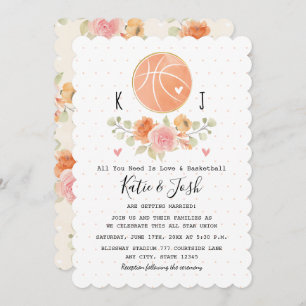 Amour et basket-ball Thème Mariage Invitations
