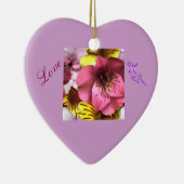 Amour et Fleurs Coeur Valentines Jour Ornement (Droite)