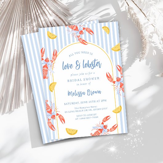 Amour et homard Seafood Bridal Shower Invitation