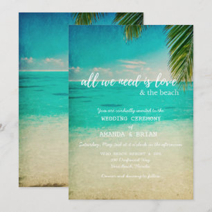 Amour et invitation au mariage sur la plage