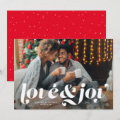 Amour et joie carte photo de vacances (Devant / Derrière)