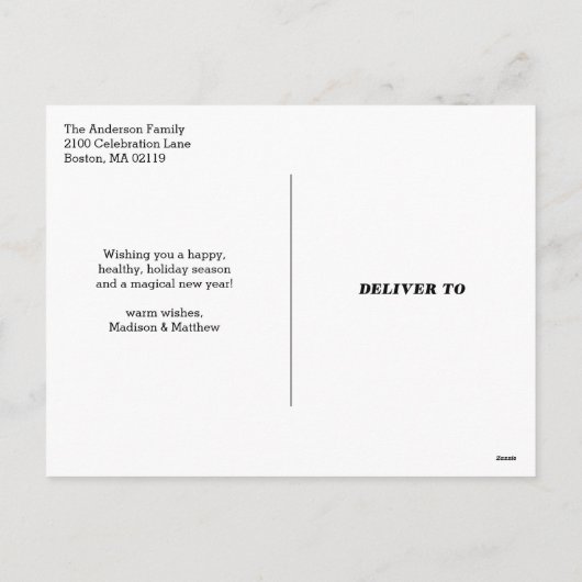 Amour et joie | Carte postale pour fêtes annuelles (Dos)