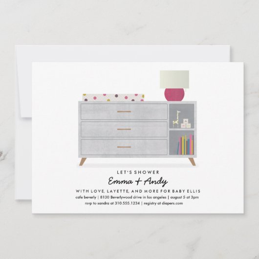 Amour et Layette Baby Shower Invitations (Devant)