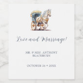 Amour et mariage Cheval Carriage Vin Étiquettes (Étiquettes simples)
