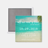 Amour et mariage sur la plage Magnet Réservez la d (Recto/Verso)