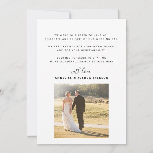 Amour et merci 2 photo élégant mariage de script (Dos)