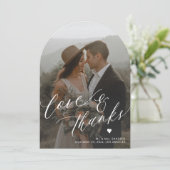 Amour et merci arch mariage photo carte de remerci (Debout devant)