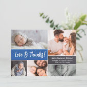 Amour et Merci Bébé Photo Collage Bleu (Debout devant)