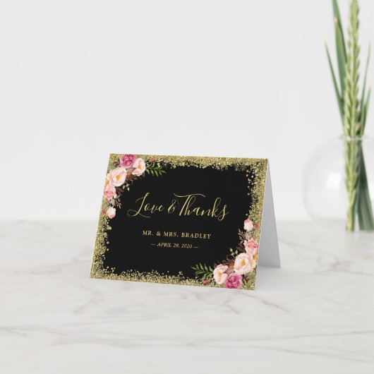 Amour et Merci Black Gold Parties scintillant rose (Devant)