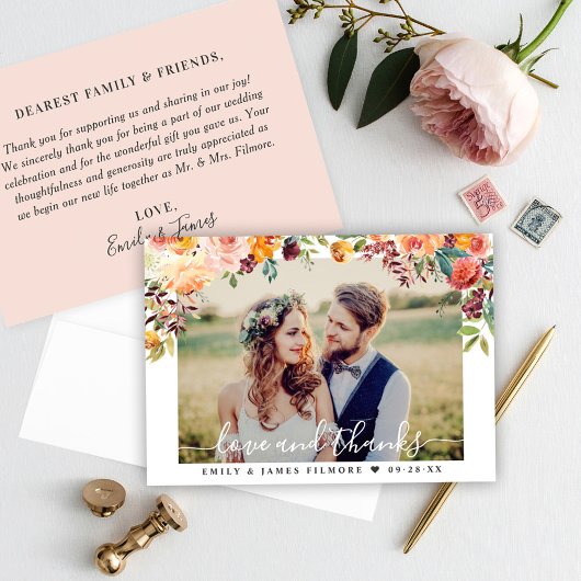 Amour et Merci Blush Fall Floral Mariage Photo