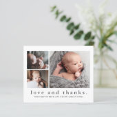 Amour et Merci Budget Photo Baby Carte de remercie (Debout devant)