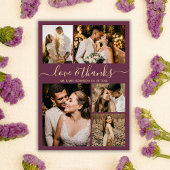 Amour et Merci Burgundy Photo Collage Mariage