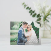 amour et merci, carte de remerciements mariage (Debout devant)