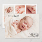 Amour et Merci Carte photo Faire-part de naissance (Devant / Derrière)