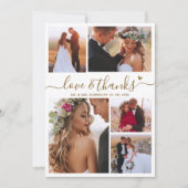 Amour et Merci Coeur Script Photo Collage Mariage (Devant)