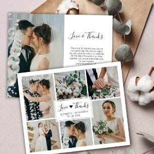 Amour et Merci Coeur Simple Mariage Photo Collage