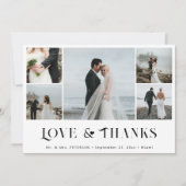 Amour et merci élégant 5 photo collage mariage (Devant)