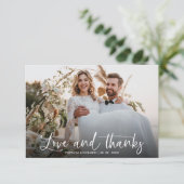 Amour Et Merci Élégant Calligraphie Mariage Photo (Debout devant)