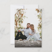 Amour Et Merci Élégant Calligraphie Mariage Photo (Devant)